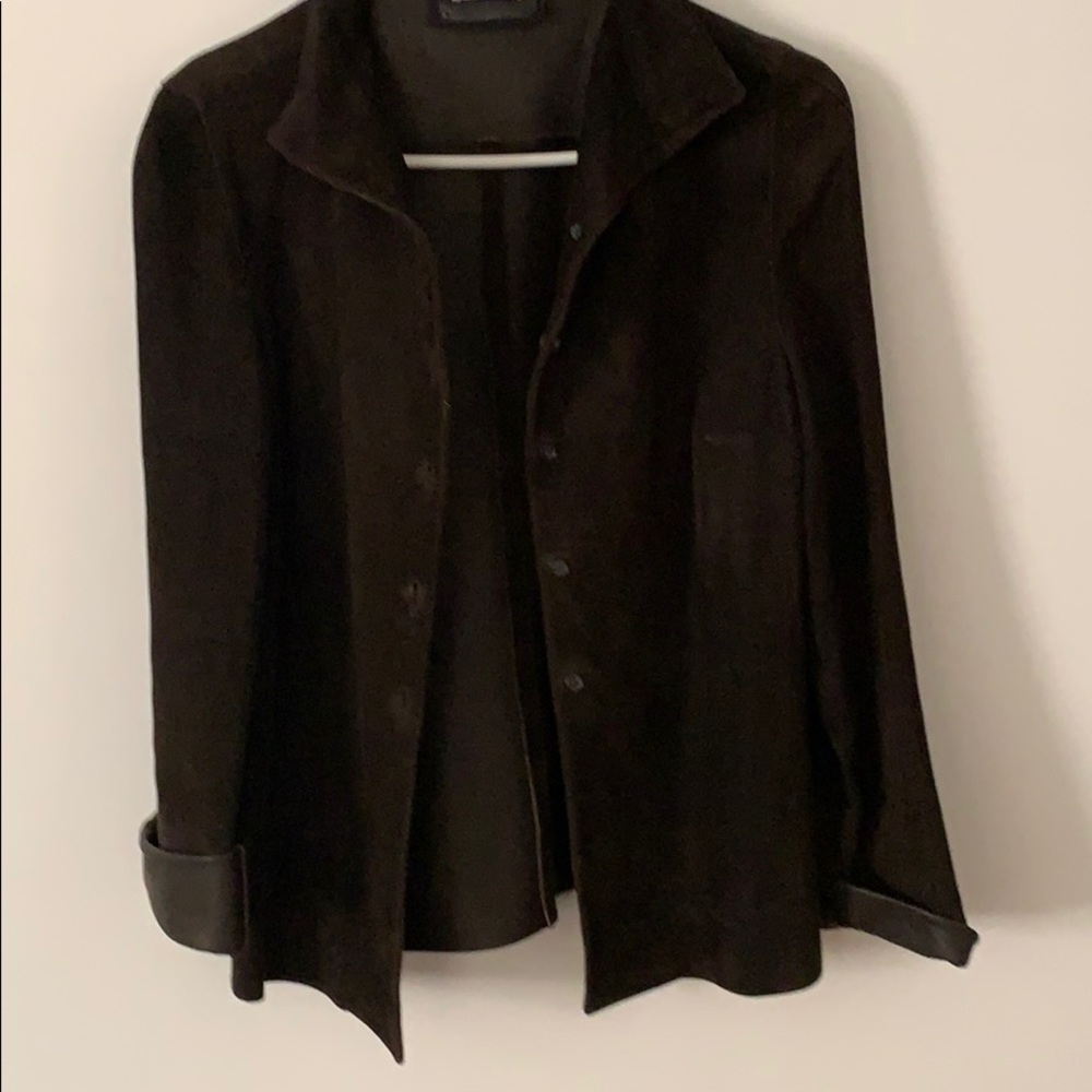 Suede button down shirt